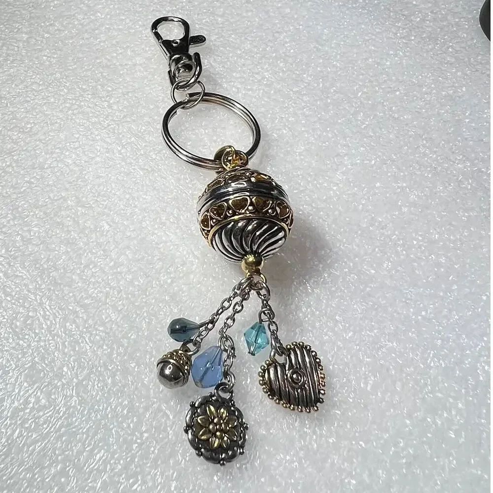 Retro Beaded Ball Hearts Keychain Bag Clip Jeans Clip Accessory NEW